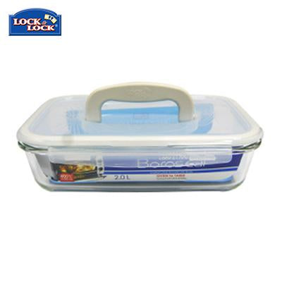 Lock & Lock Clear Glass Container 2L with Handle | Executive Door Gifts