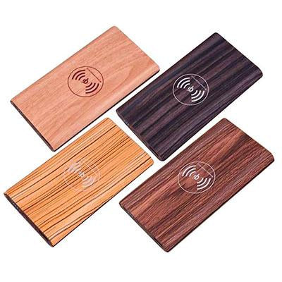 Woodgrain Qi Wireless power bank charger | Executive Door Gifts