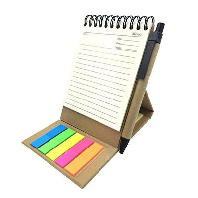 Eco Wire-O Notebook with post it note and pen | Executive Door Gifts
