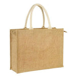 Eco Friendly Jute Tote Bag with Zip | AbrandZ Corporate Gifts