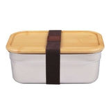 1000ml Stainless Steel Lunch Box with Bamboo Lid