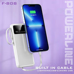 10000mAh Powerbank with 4 Detachable Built-in Cables & Mobile Stand
