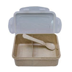 Eco Friendly Rectangle Wheat Straw Lunch Box with Compartment | Executive Door Gifts