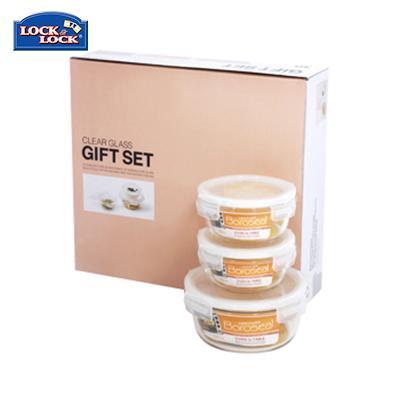 Lock & Lock Clear Glass Container 3pcs Gift Set | Executive Door Gifts