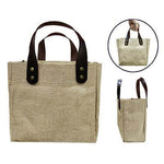 Eco Friendly Jute Tote Bag with PU Leather Handle | Executive Door Gifts