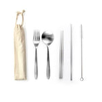 5 Pieces Stainless Steel Cutlery and Straw Set | Executive Door Gifts