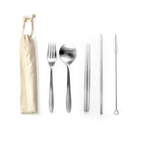 5 Pieces Stainless Steel Cutlery and Straw Set | Executive Door Gifts