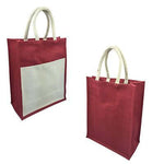 Eco Friendly Jute Tote Bag with Canvas Pocket | Executive Door Gifts