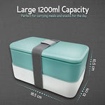 2-Tier Lunch Box with Rubber Tie