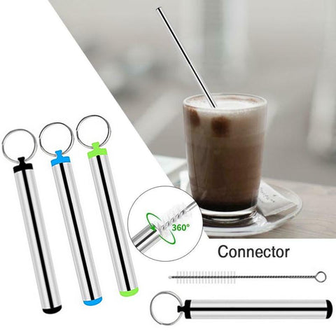 Portable Stainless Steel Eco Friendly Telescopic Traveling Drinking Straw | Executive Door Gifts