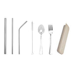 6 Pieces Stainless Steel Cutlery and Straw Set | Executive Door Gifts