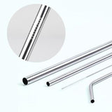 4-in-1 Silver Stainless Steel Drinking Straw Gifts Set | Executive Door Gifts