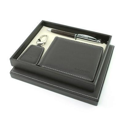 Balmain Pen, Key Holder and Wallet Set - Brown | Executive Door Gifts