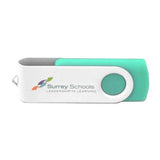 White Metal Coated Swivel USB Flash Drive | Executive Door Gifts