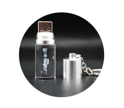 Cylinder Crystal USB Drive with Key Chain | Executive Door Gifts