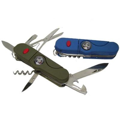 Rubber pocket knife with compass