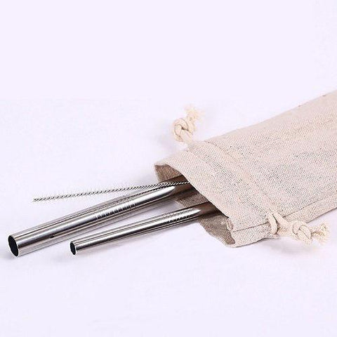 Eco Friendly Stainless Steel Straw Set in Canvas Pouch | Executive Door Gifts